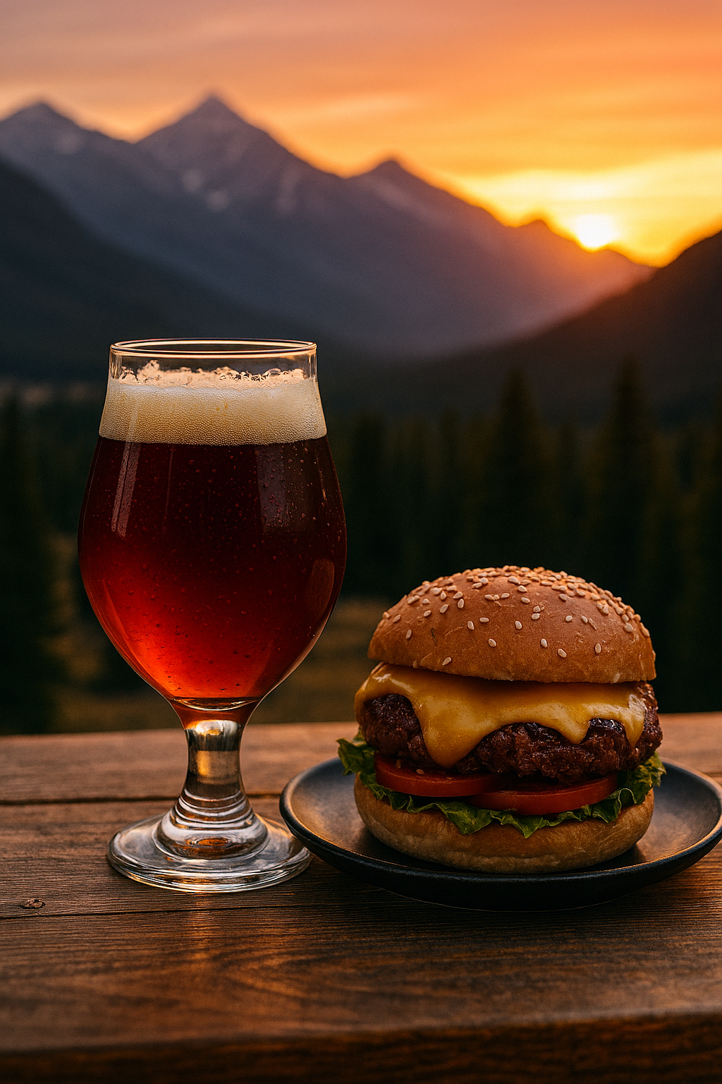 Cerveza ale con plato que marida bien