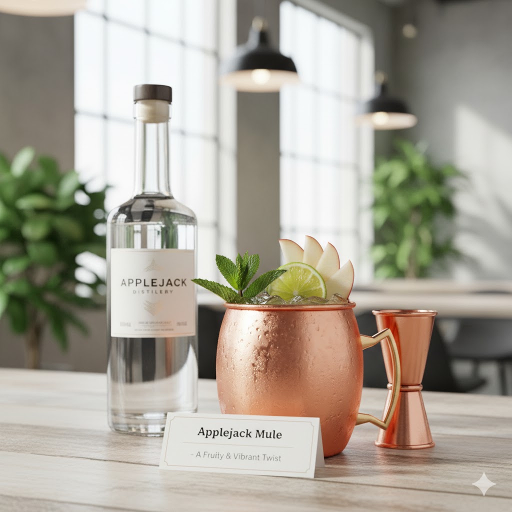 Applejack Mule servido en vaso o jarra con hielo