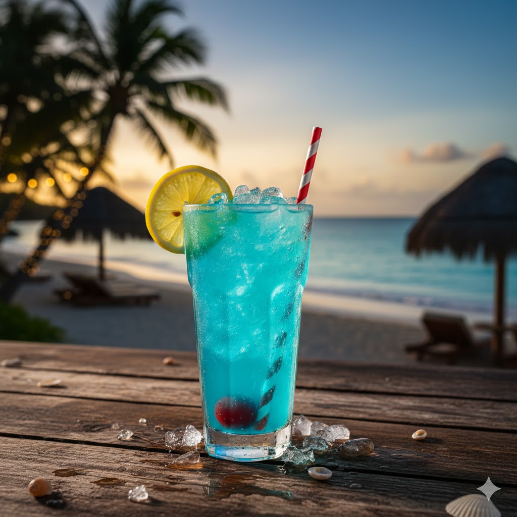 Blue Lagoon azul con hielo