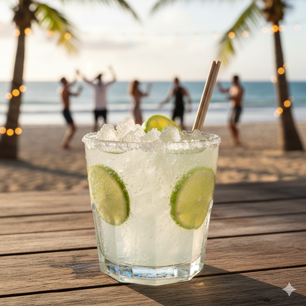 Caipiríssima con ron blanco y lima