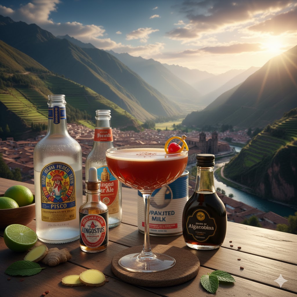 Capitán de pisco y vermut rojo