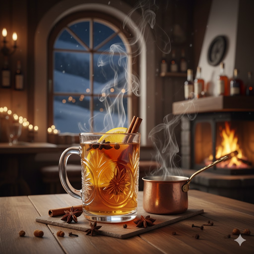 Grappa Hot en taza con vapor