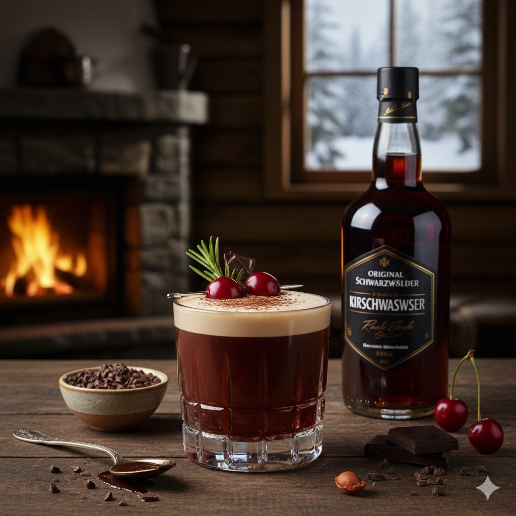 Cóctel Kirsch Chocolate servido en copa elegante