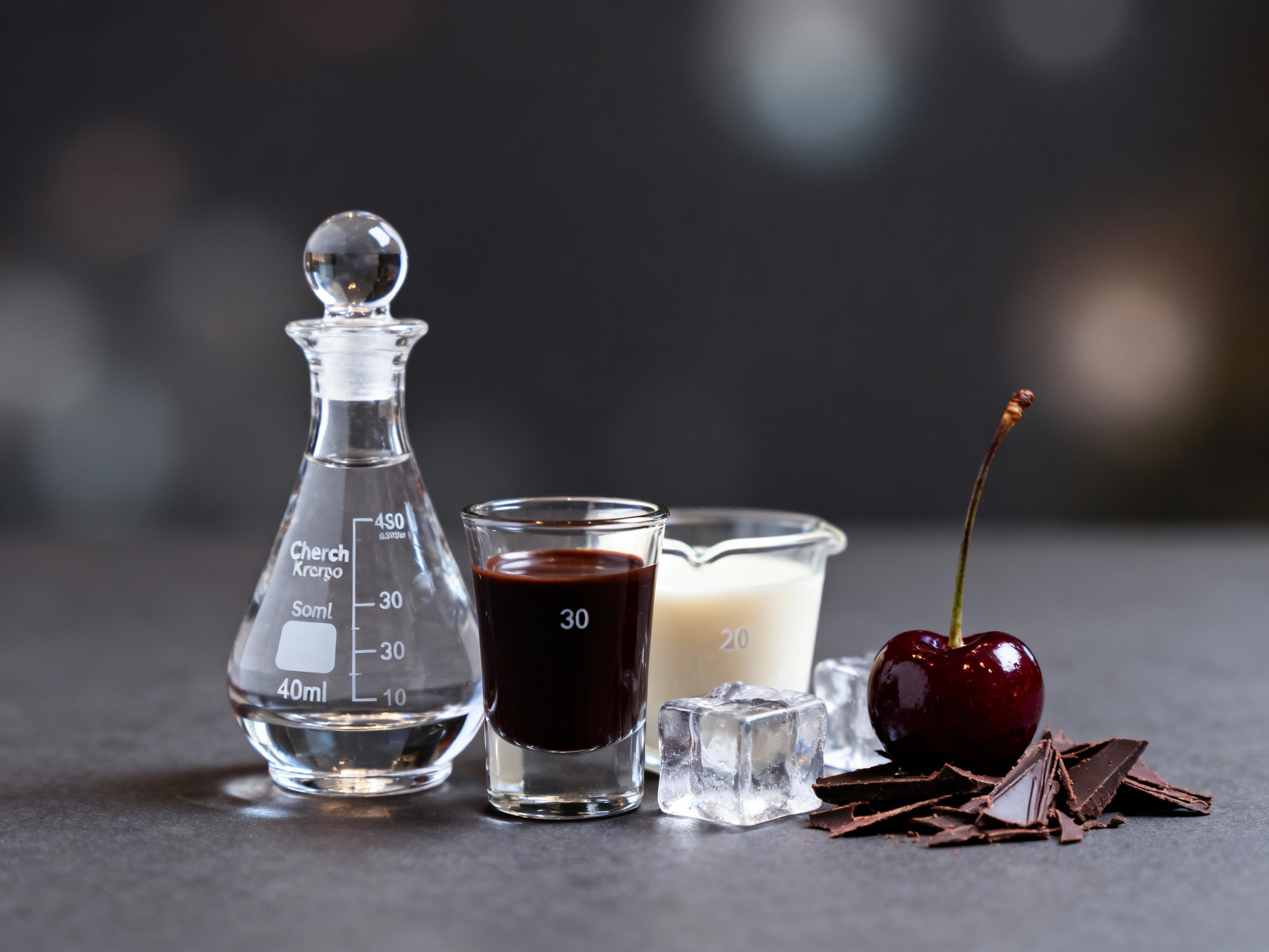 Ingredientes del Kirsch Chocolate: kirsch, cacao y nata