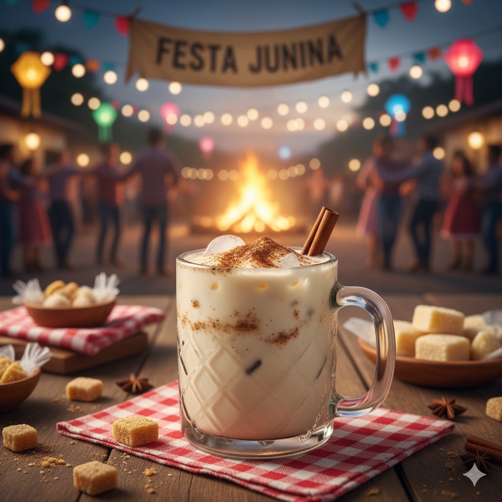 Cóctel Leite de Onça servido cremoso en vaso bajo