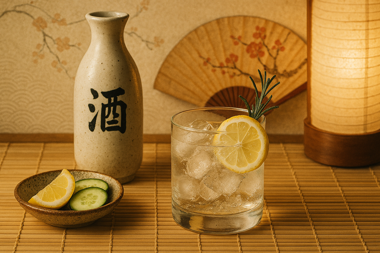 Ingredientes del Sake Tonic: sake, tónica y limón