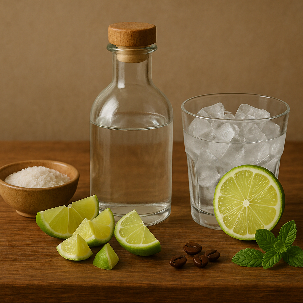 Ingredientes de la Sakerinha: sake, lima y azúcar