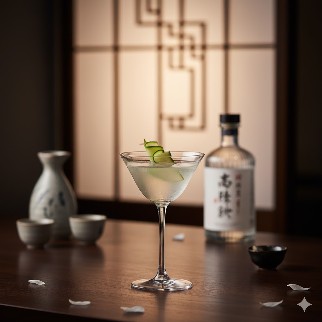 Saketini en copa de martini