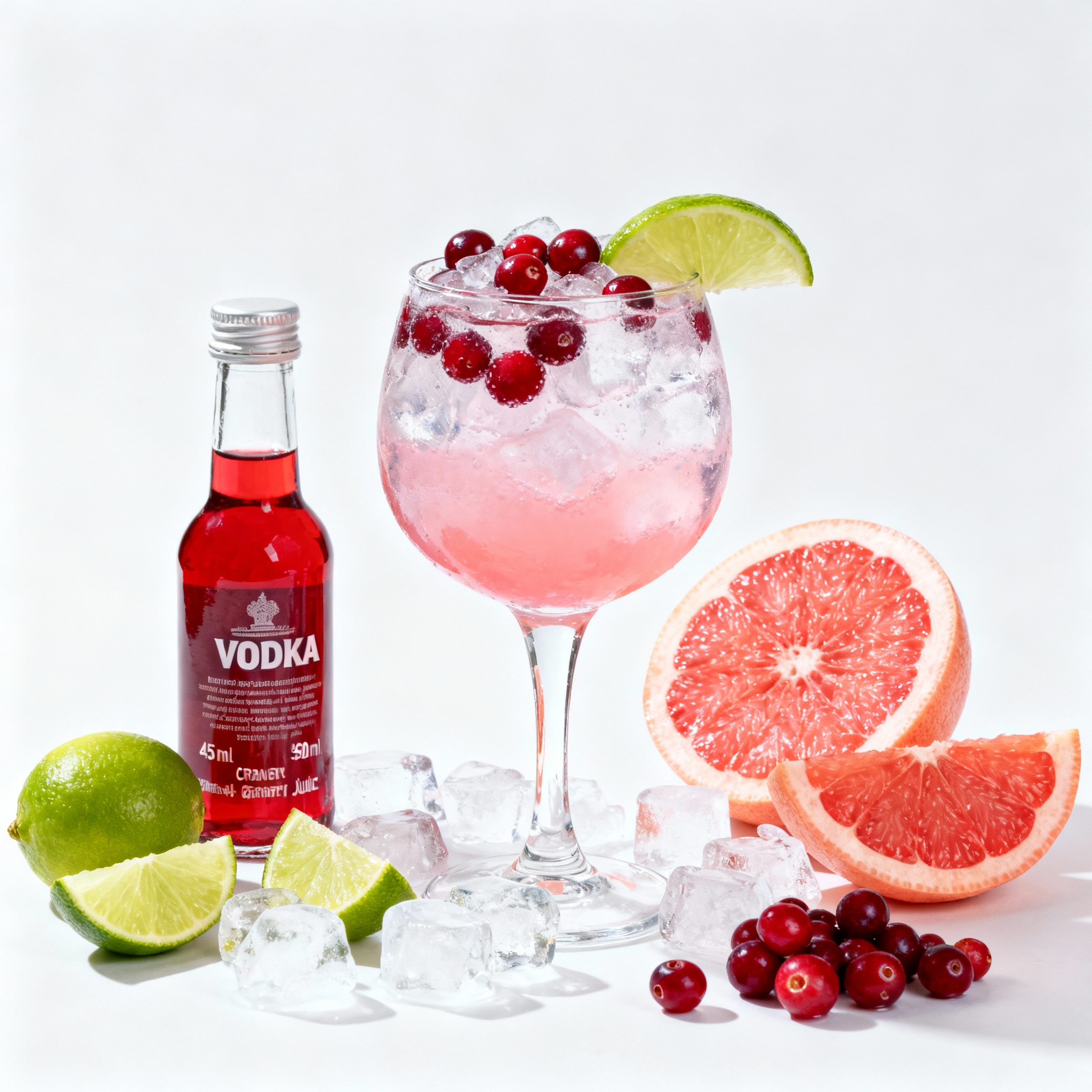 Ingredientes del Sea Breeze: vodka, arándano y pomelo