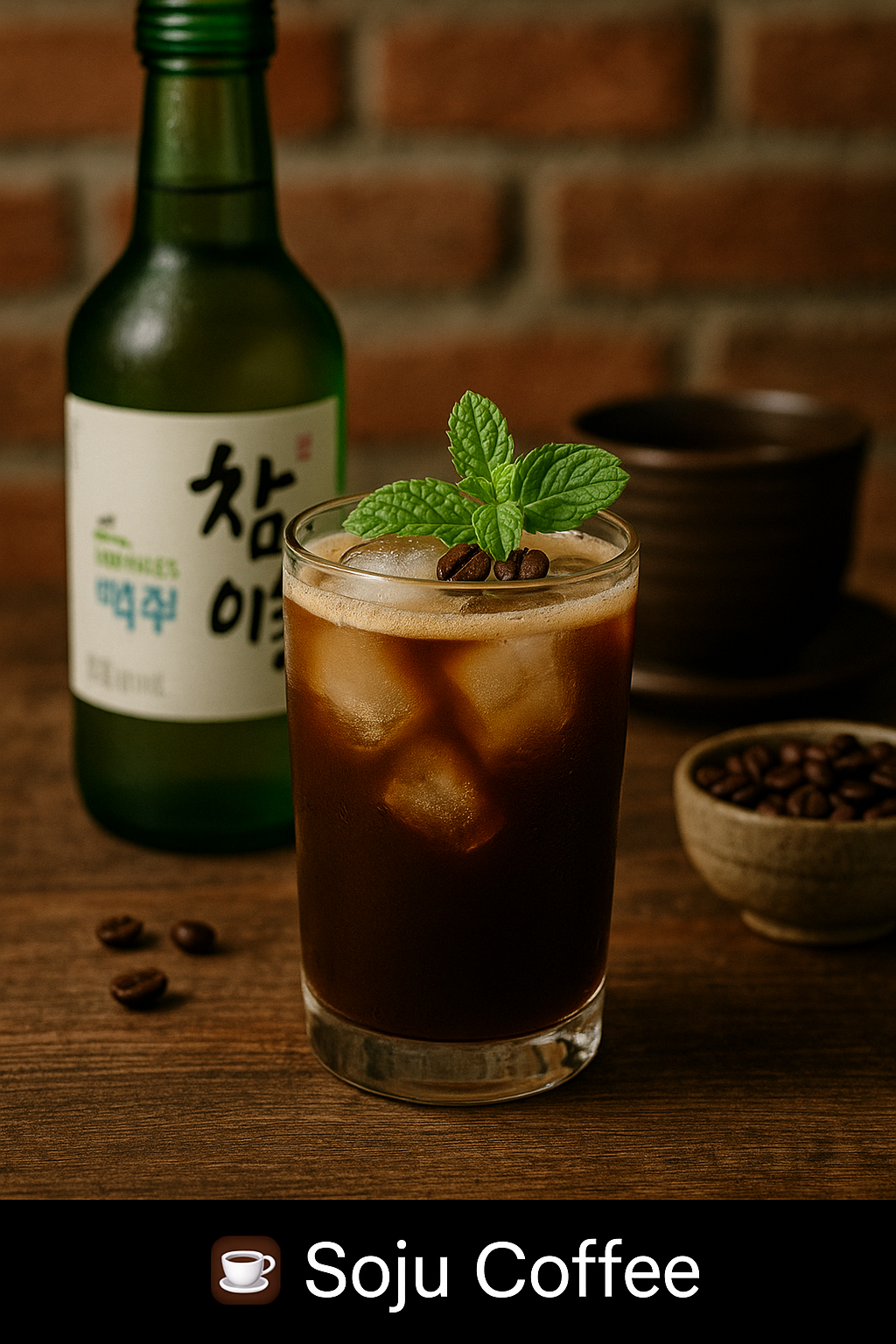 Ingredientes del Soju Coffee: soju, café y jarabe