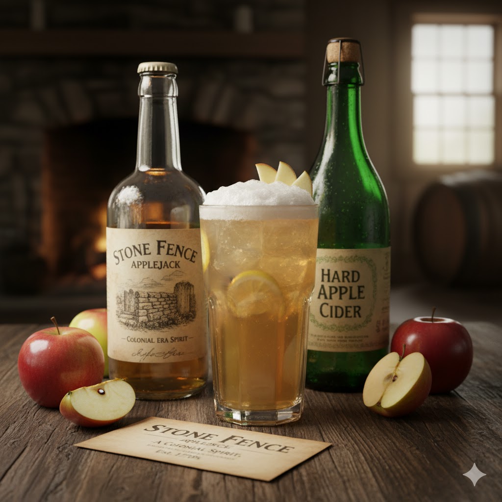 Stone Fence con sidra y Applejack en vaso alto con hielo