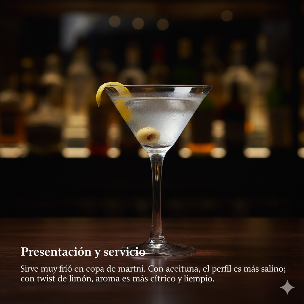 Vodka Martini en copa martini