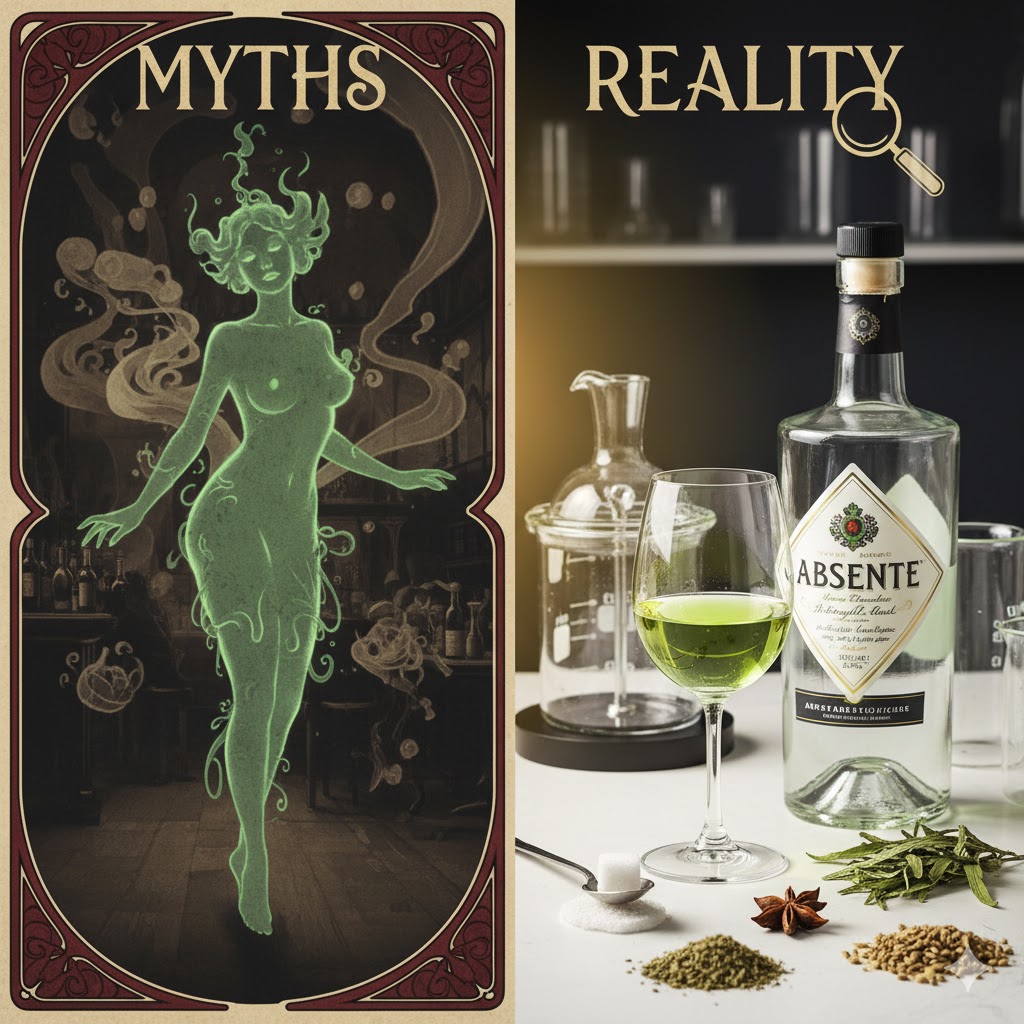 Mitos y realidad de la absenta representados en una imagen