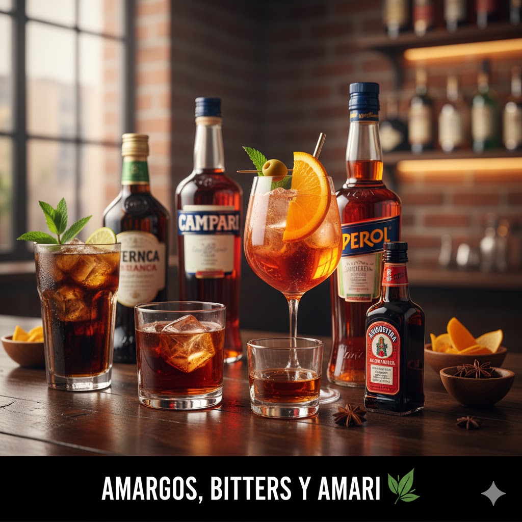 Campari, Aperol, bitters