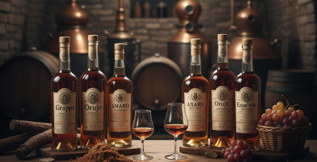 Aguardientes y orujos: tradición destiladora europea
