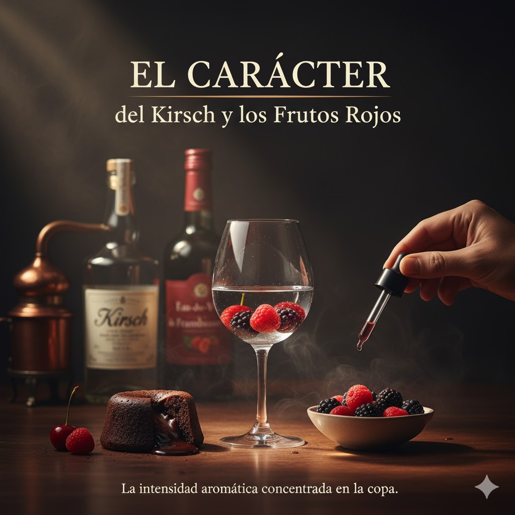 Degustación de kirsch y destilados de frutos rojos