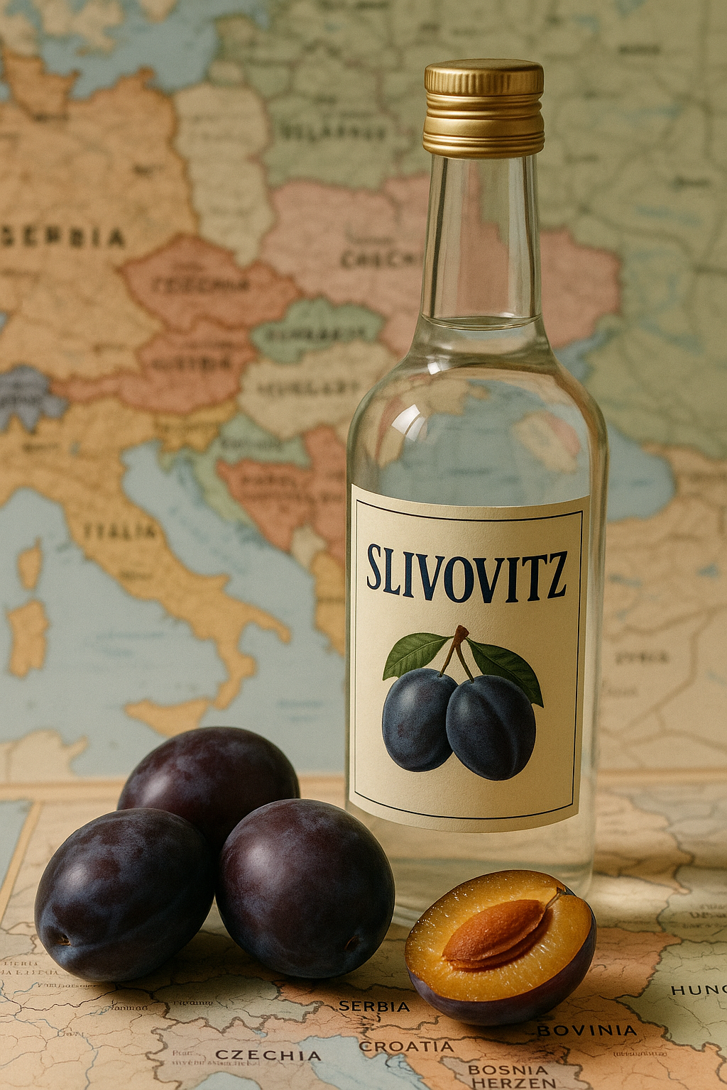 Regiones tradicionales del slivovitz y destilados de ciruela