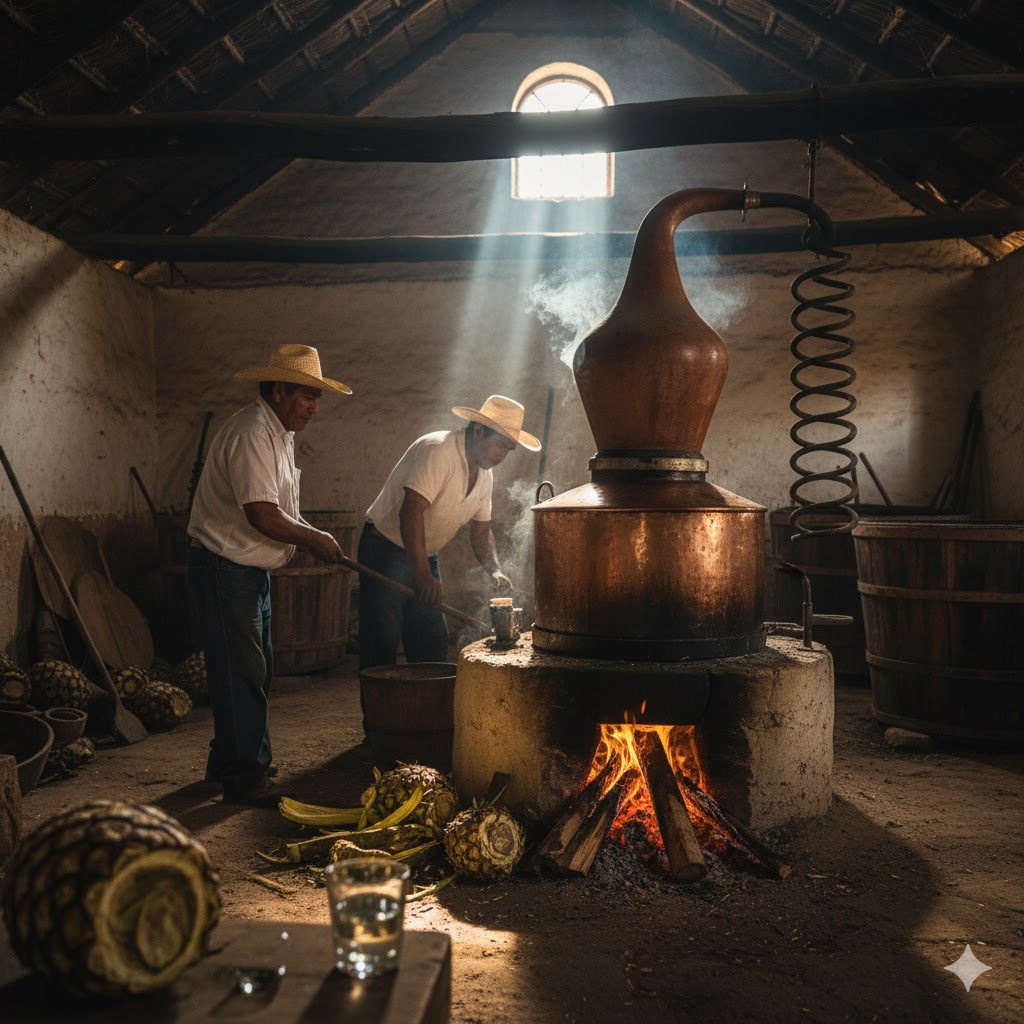 Alambique de barro para destilar mezcal artesanal