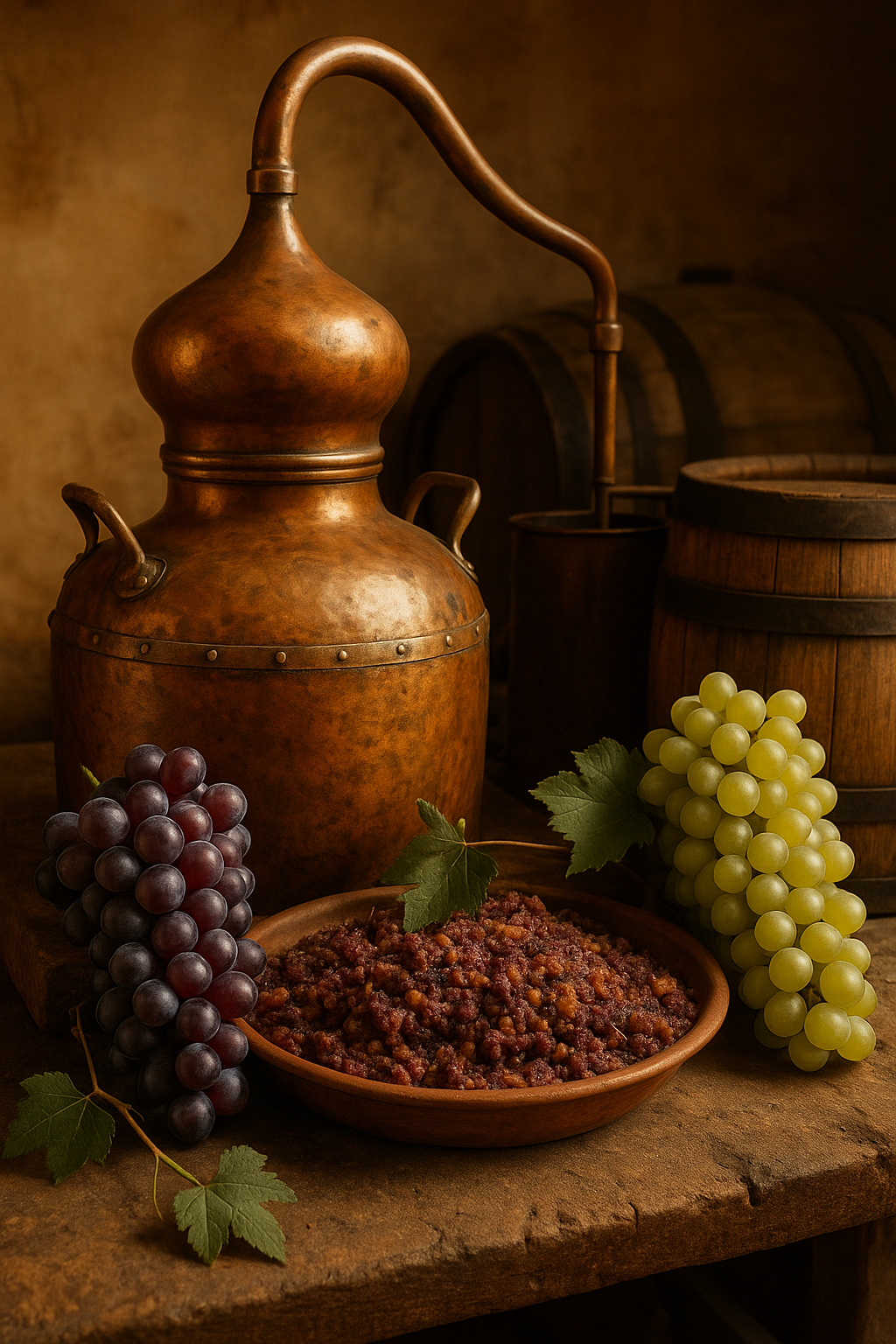 Proceso tradicional de elaboración de Grappa