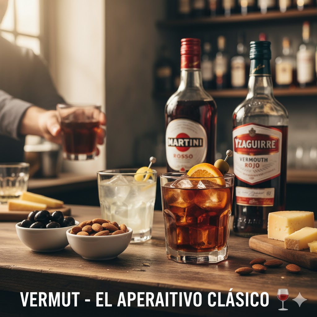 Vermut rojo con naranja