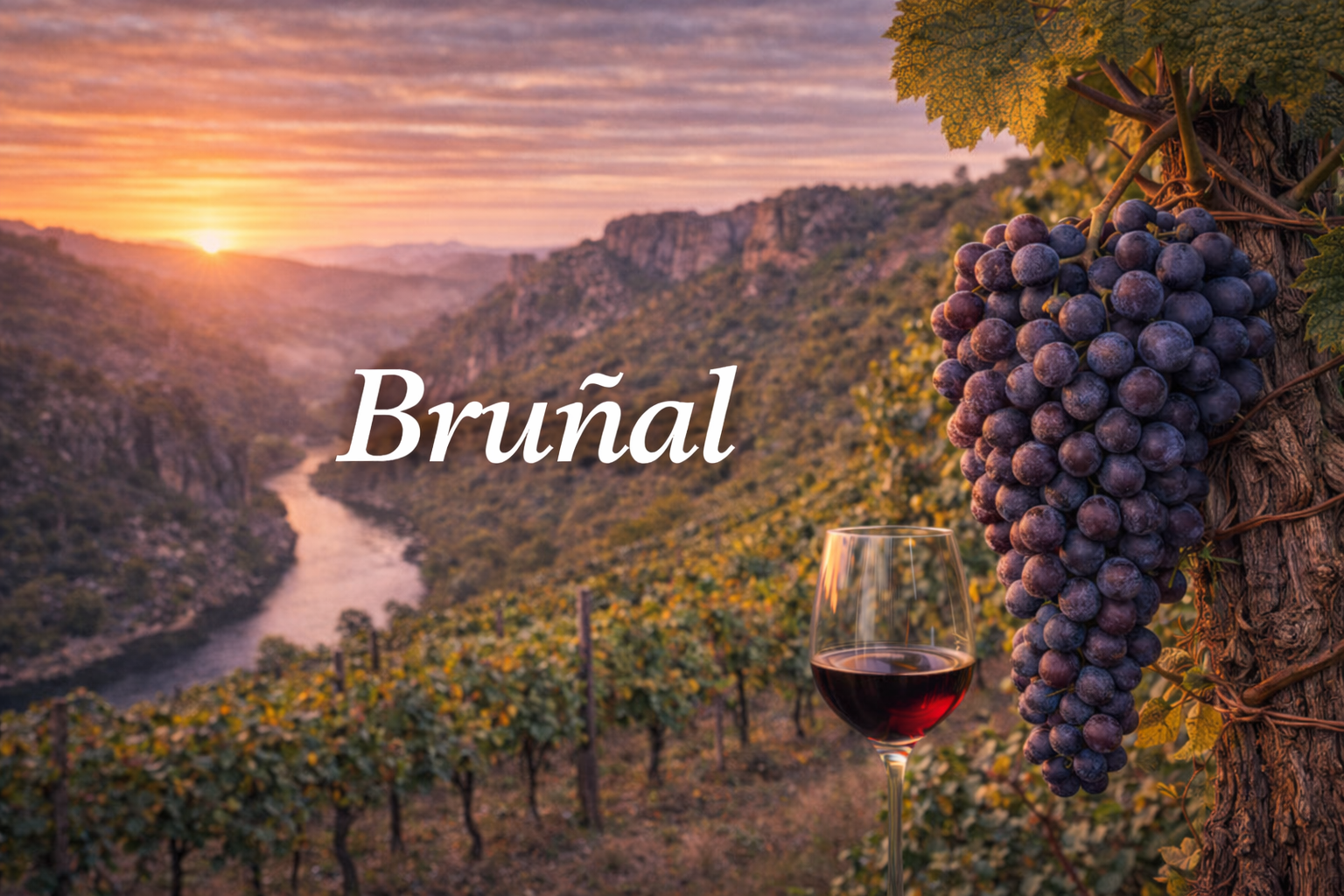 Paisaje de viñedos de Bruñal en Arribes del Duero