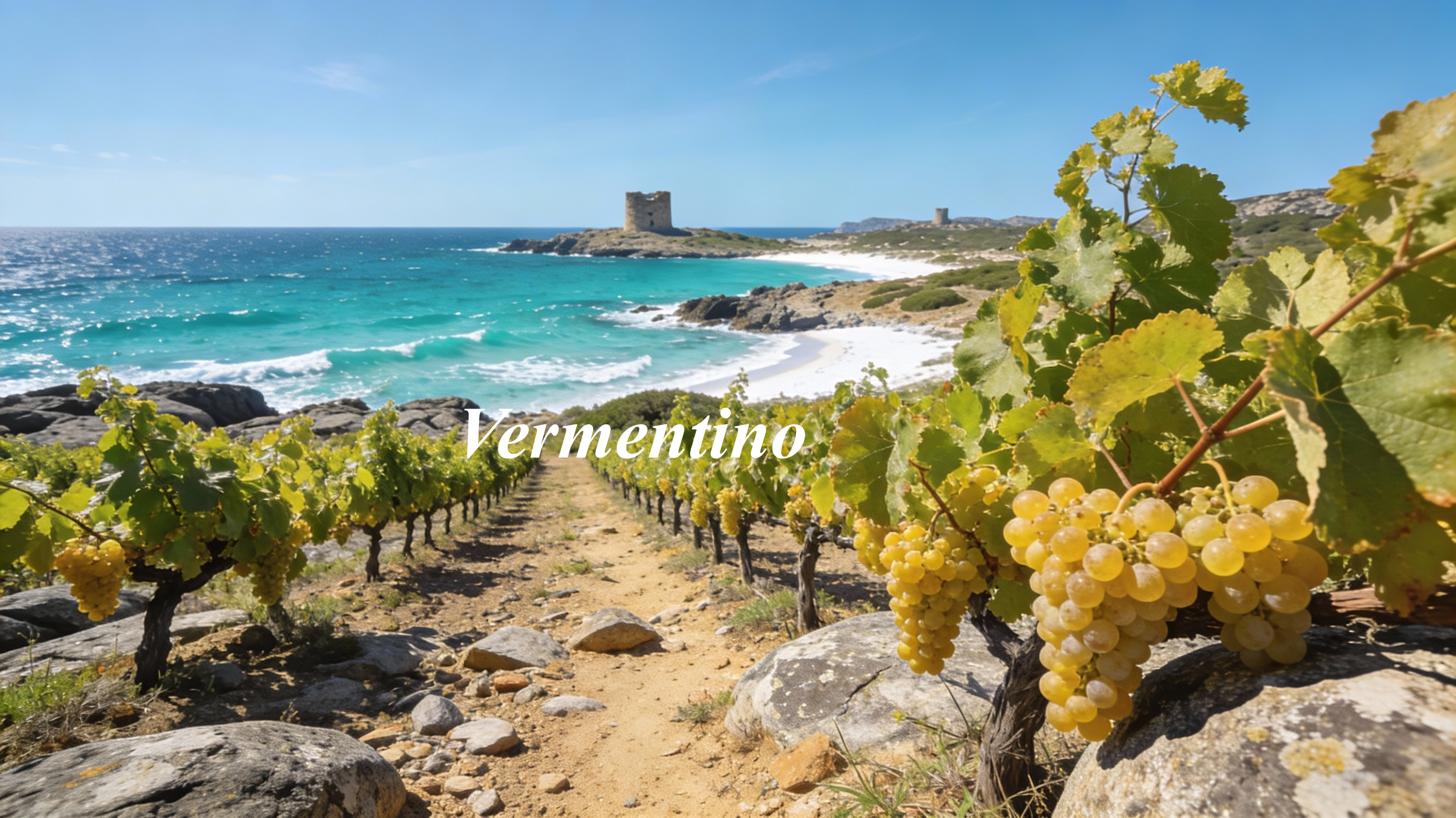 Viñedos de Vermentino junto al mar en la costa noroeste de Cerdeña