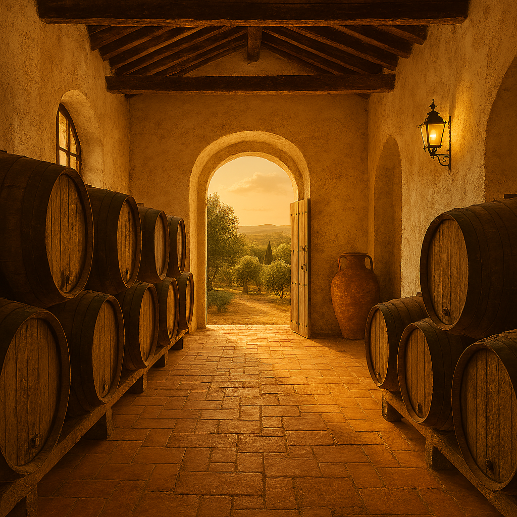 Detalle de bodega tradicional del Condado de Huelva, ligada a vinos de Zalema