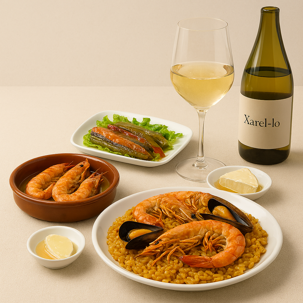 Maridaje mediterráneo con Xarel·lo: marisco, arroces y cocina de costa