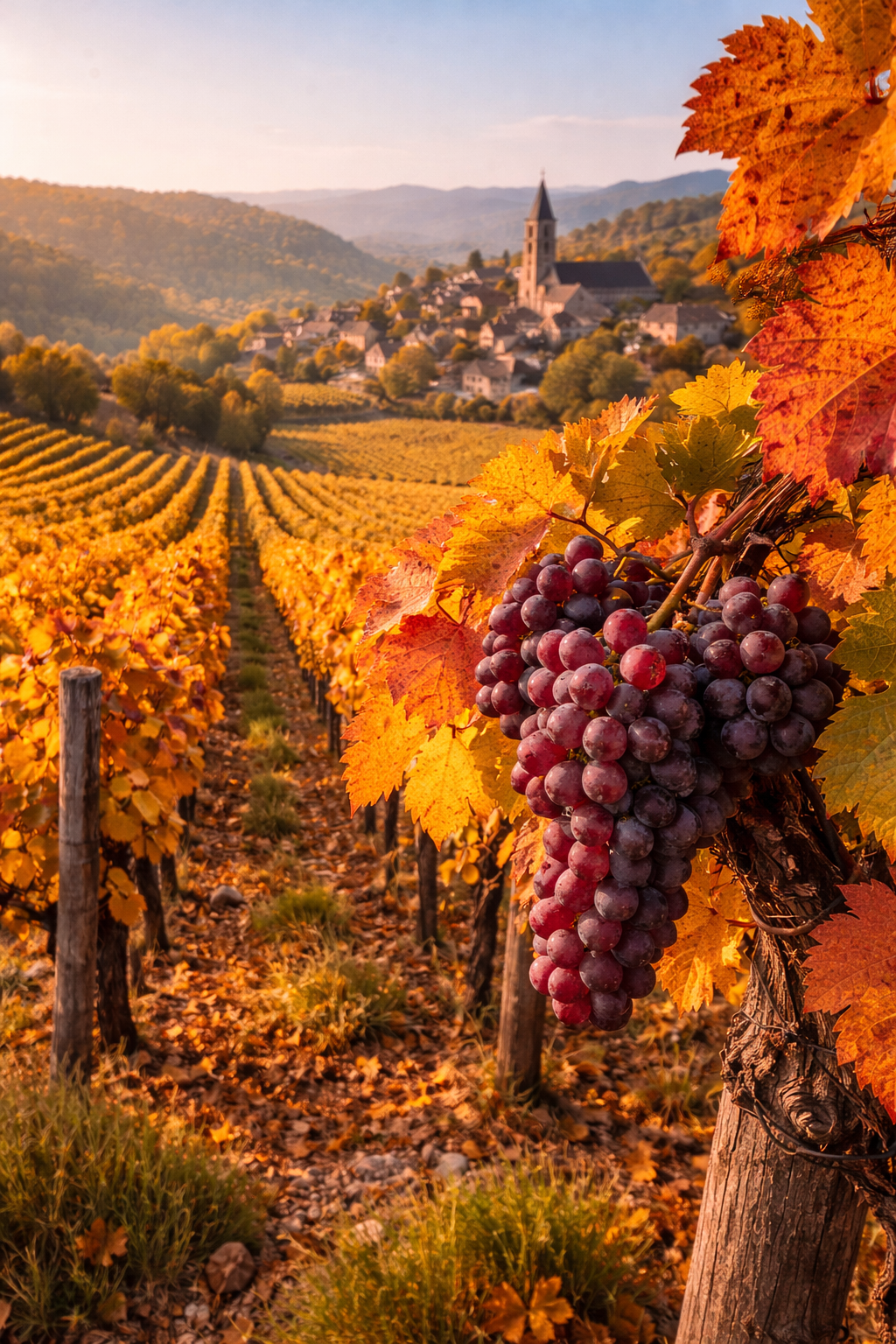 Viñedos Pinot Noir Côte de Nuits borgoñones otoño dorado