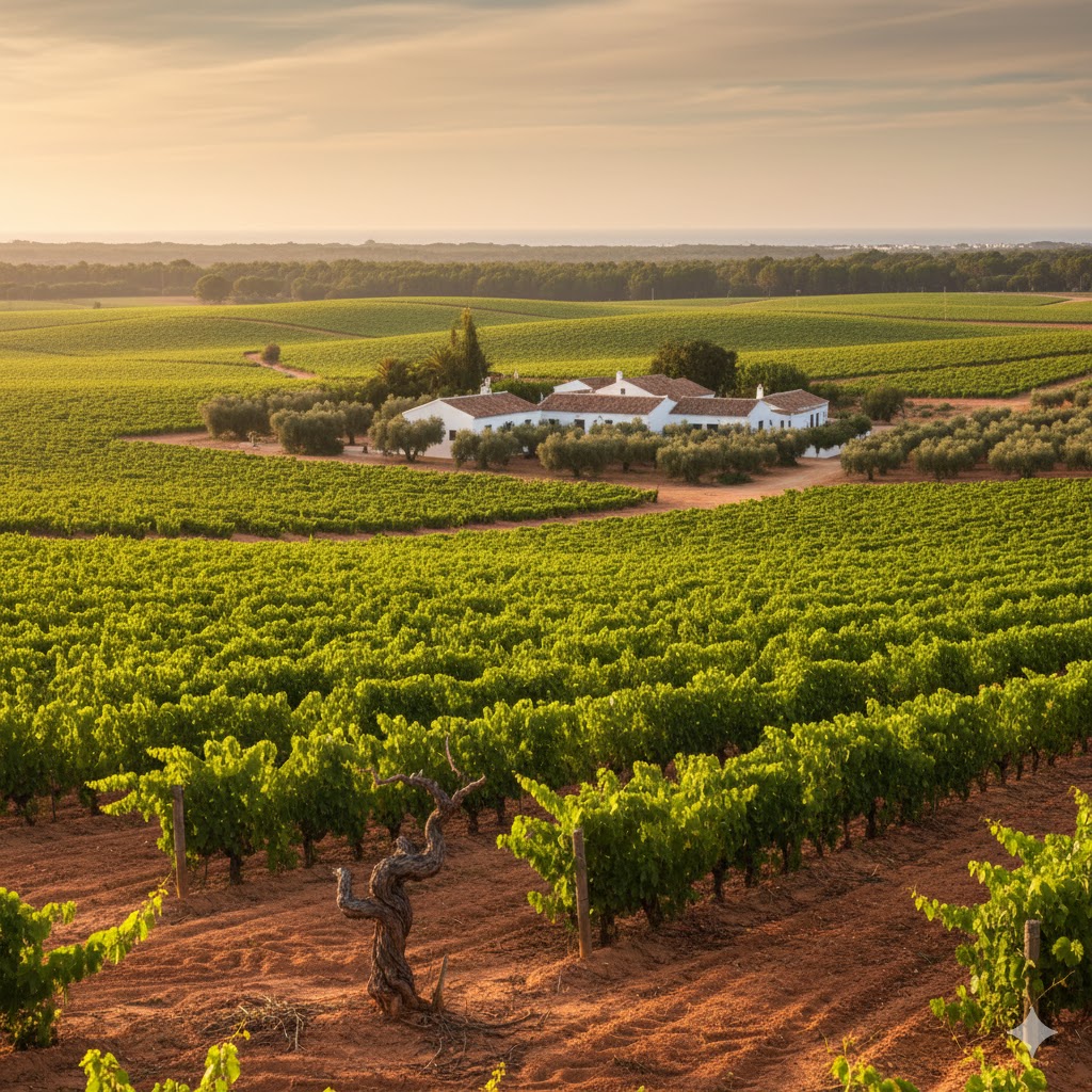 Paisaje del Condado de Huelva, zona emblemática de la uva Zalema