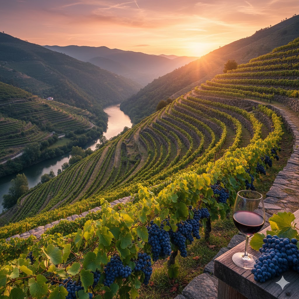 Paisaje de viñedos de Caíño Bravo en Ribeira Sacra