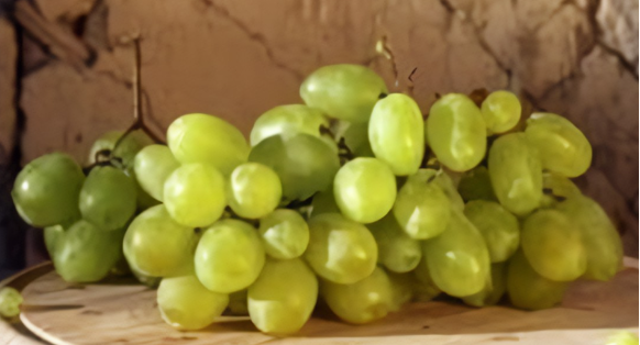 Racimo de uva Malvar con bayas doradas y piel gruesa