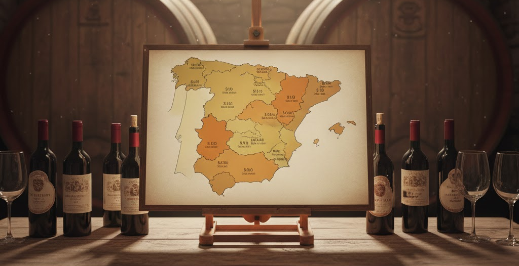 Mapa zonas vitivinícolas España: DOP por CCAA Rioja Ribera Priorat Cava