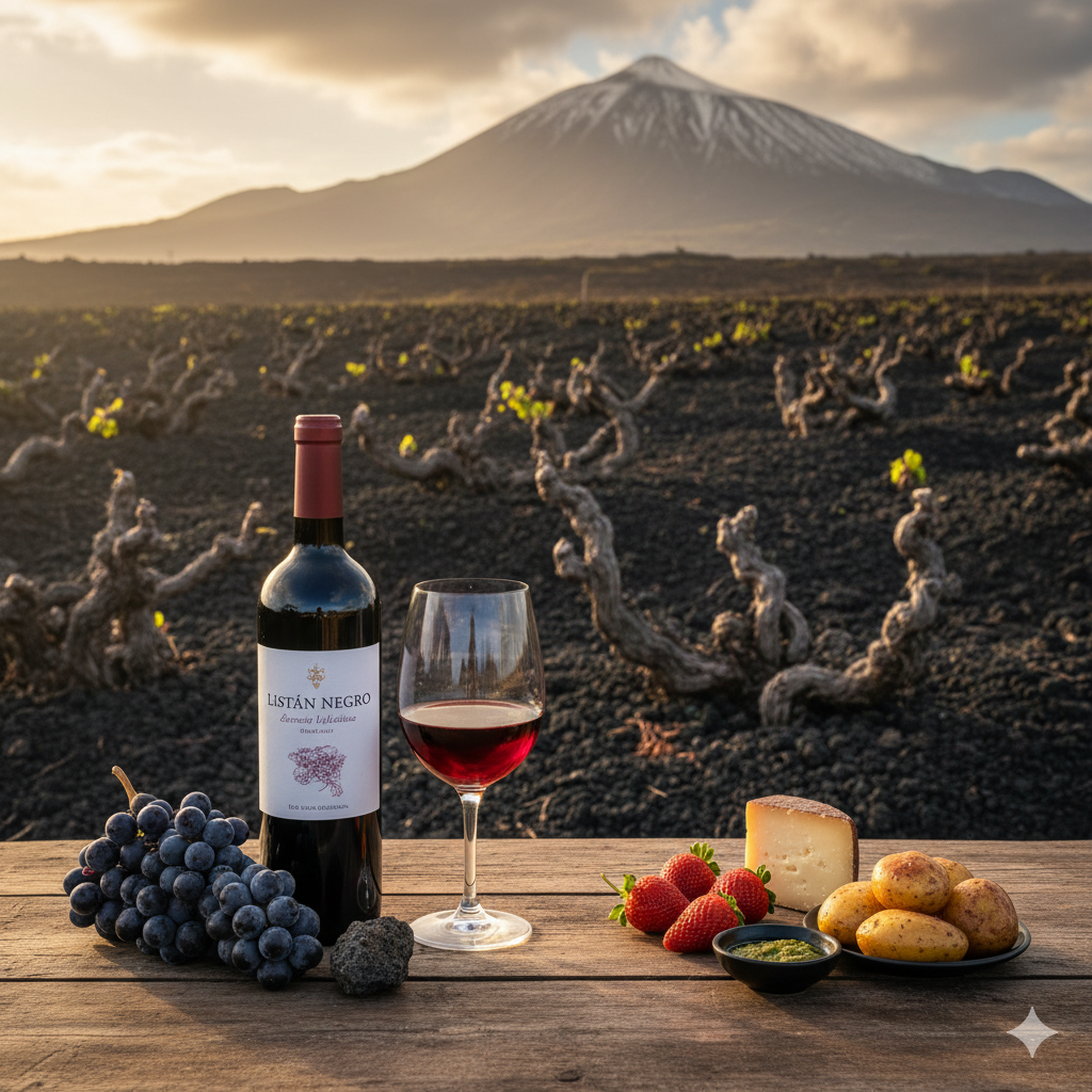 Copa de vino de Listán Negro con reflejos rubí