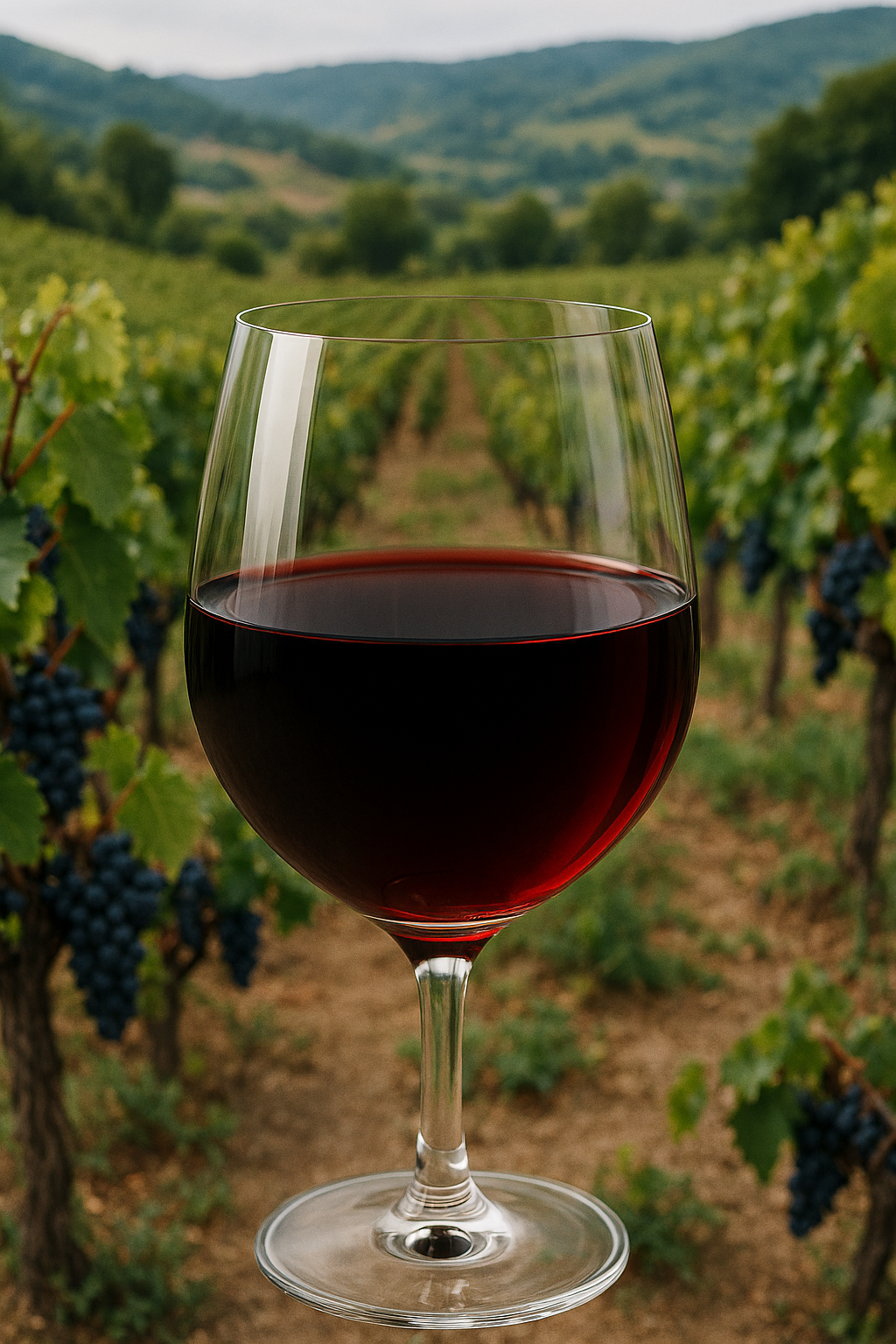 Copa Mencía rubí capa media con reflejos granate