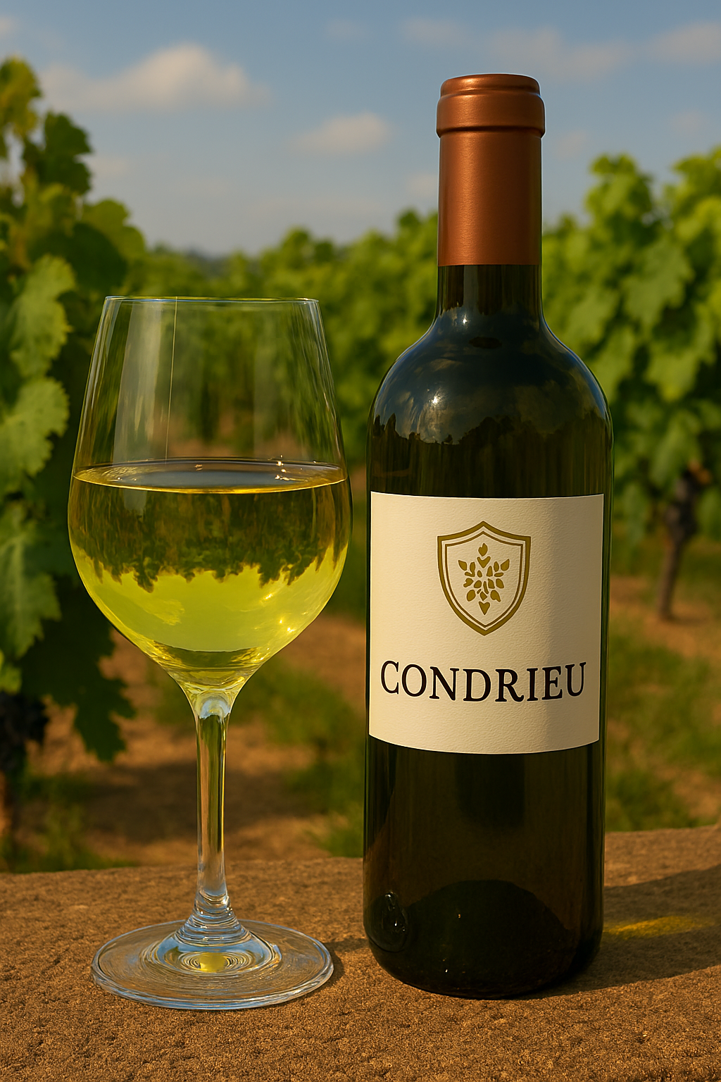 Copa de Condrieu color dorado intenso con reflejos verdosos