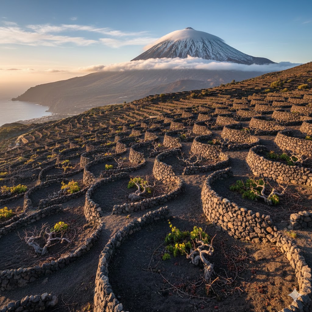 Bancales listados Gual Tenerife Teide coronando Atlántico
