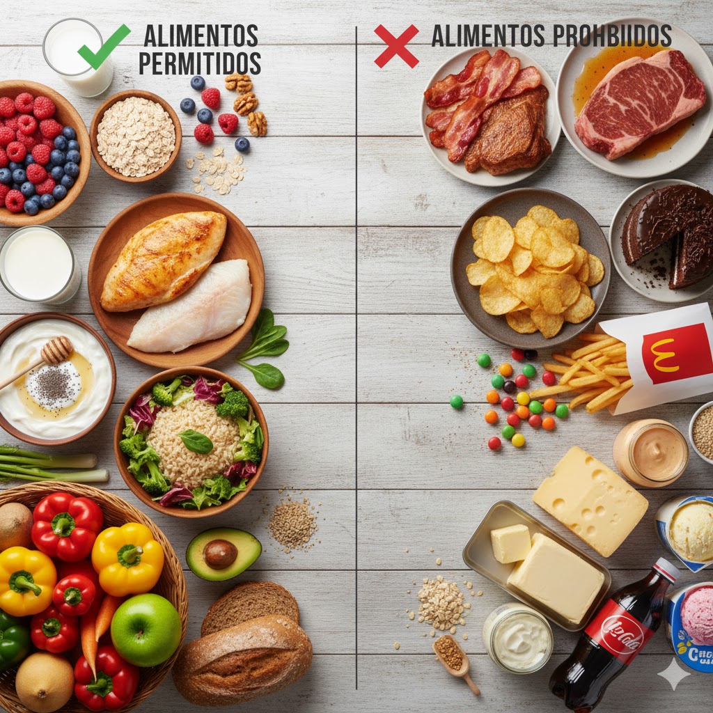 Plato equilibrado en una dieta adelgazante