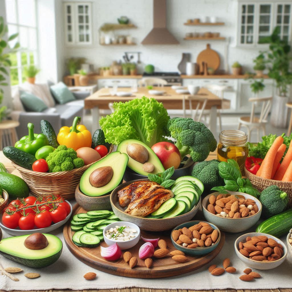 Plato cetogénico con aguacate, huevo y salmón