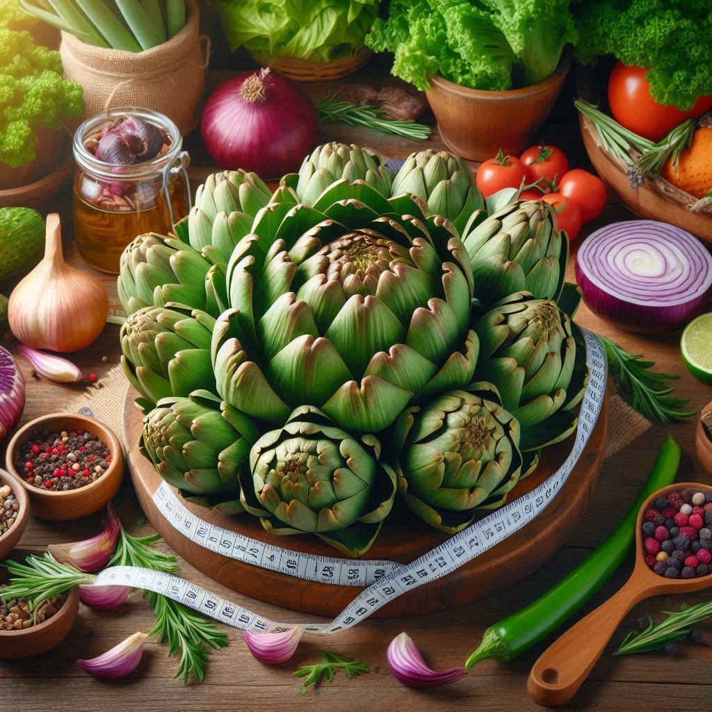 Alcachofas cocidas servidas en un plato blanco