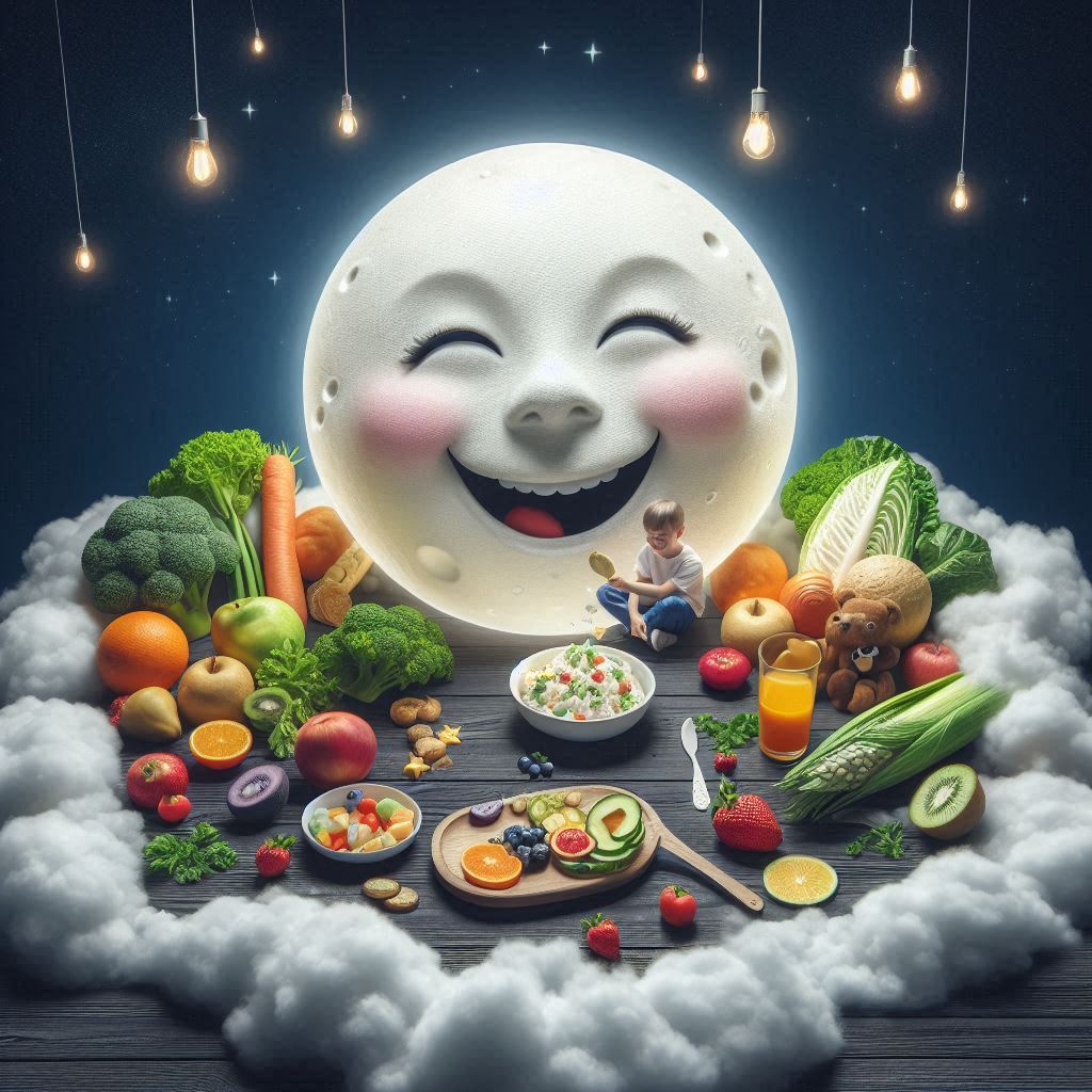 Luna llena reflejada sobre el agua en un entorno de naturaleza