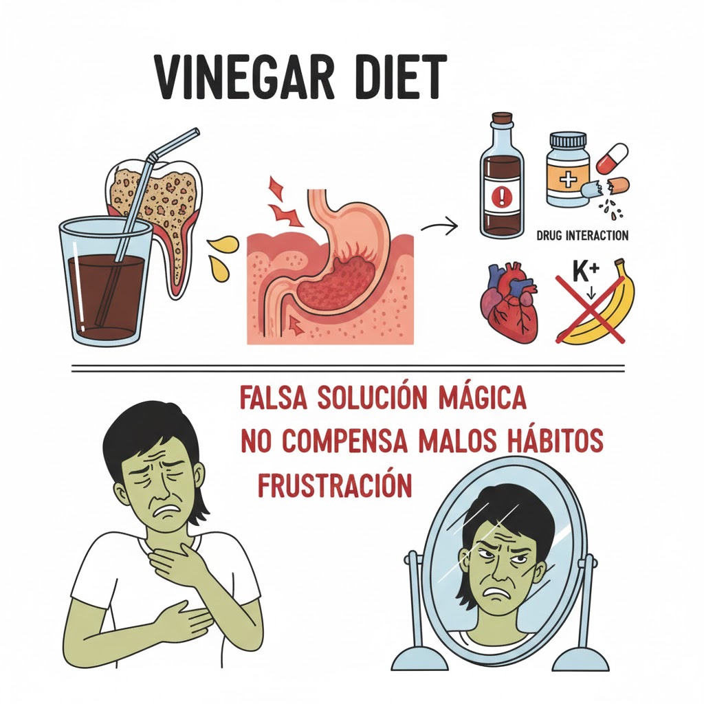 Representación de molestias digestivas asociadas al consumo de vinagre de manzana