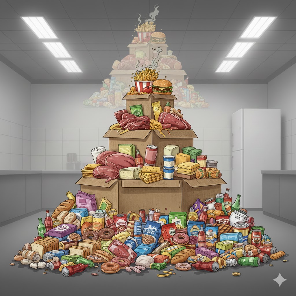 Pirámide crítica de la dieta occidental con ultraprocesados en la base