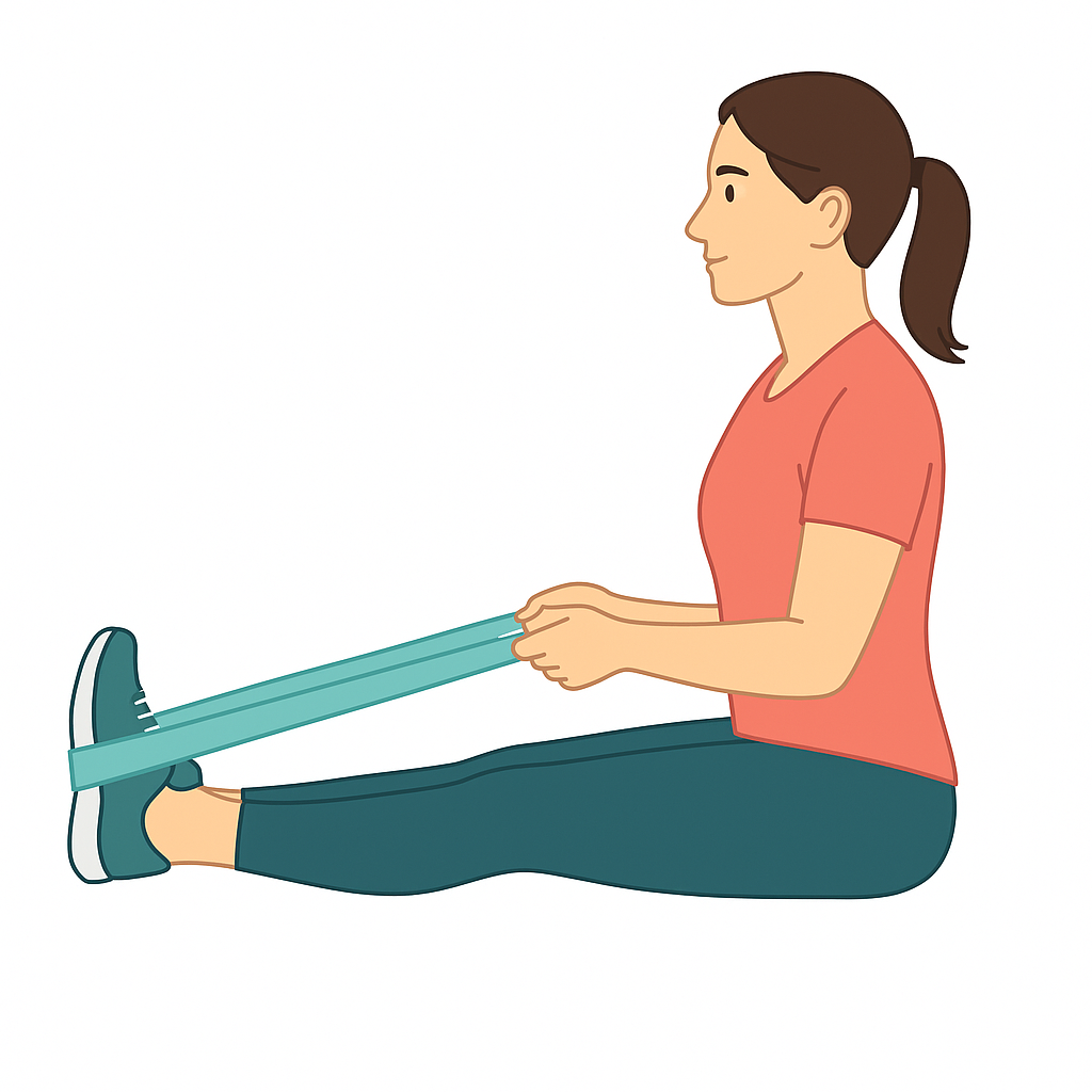 Estiramiento de cuádriceps con banda elástica