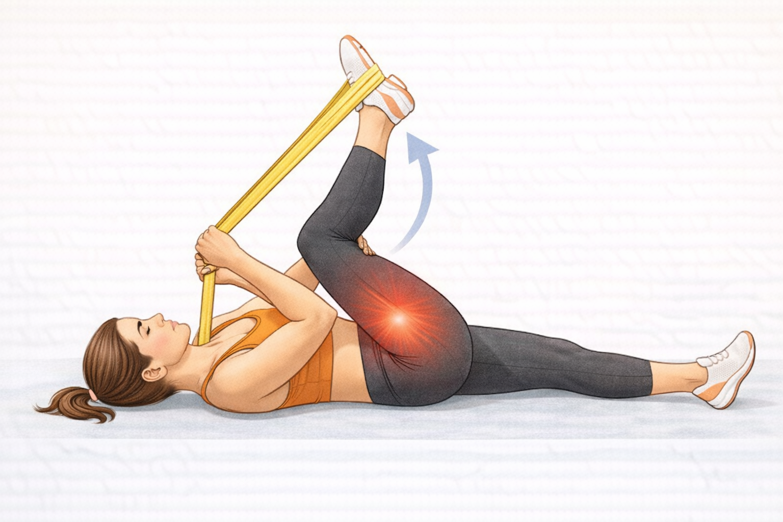 Estiramiento de glúteos con banda elástica