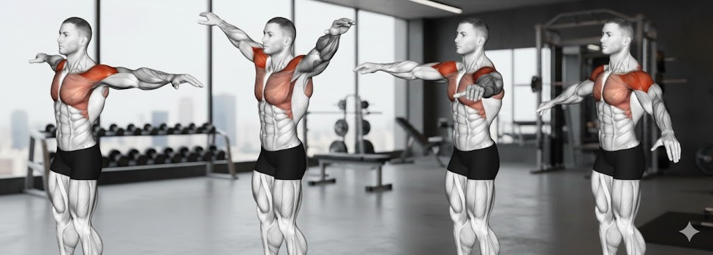 Persona realizando estiramiento del tríceps por encima de la cabeza