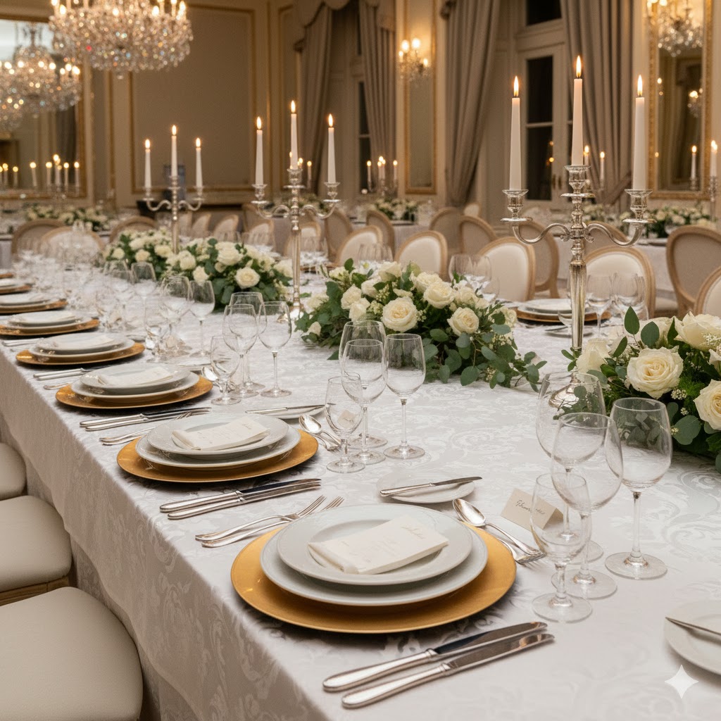 Detalle de una mesa bien puesta tras corregir errores de protocolo