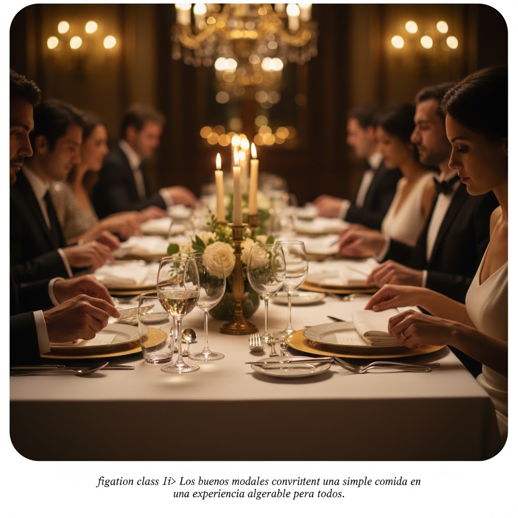 Detalle de una mesa bien puesta con buenos modales