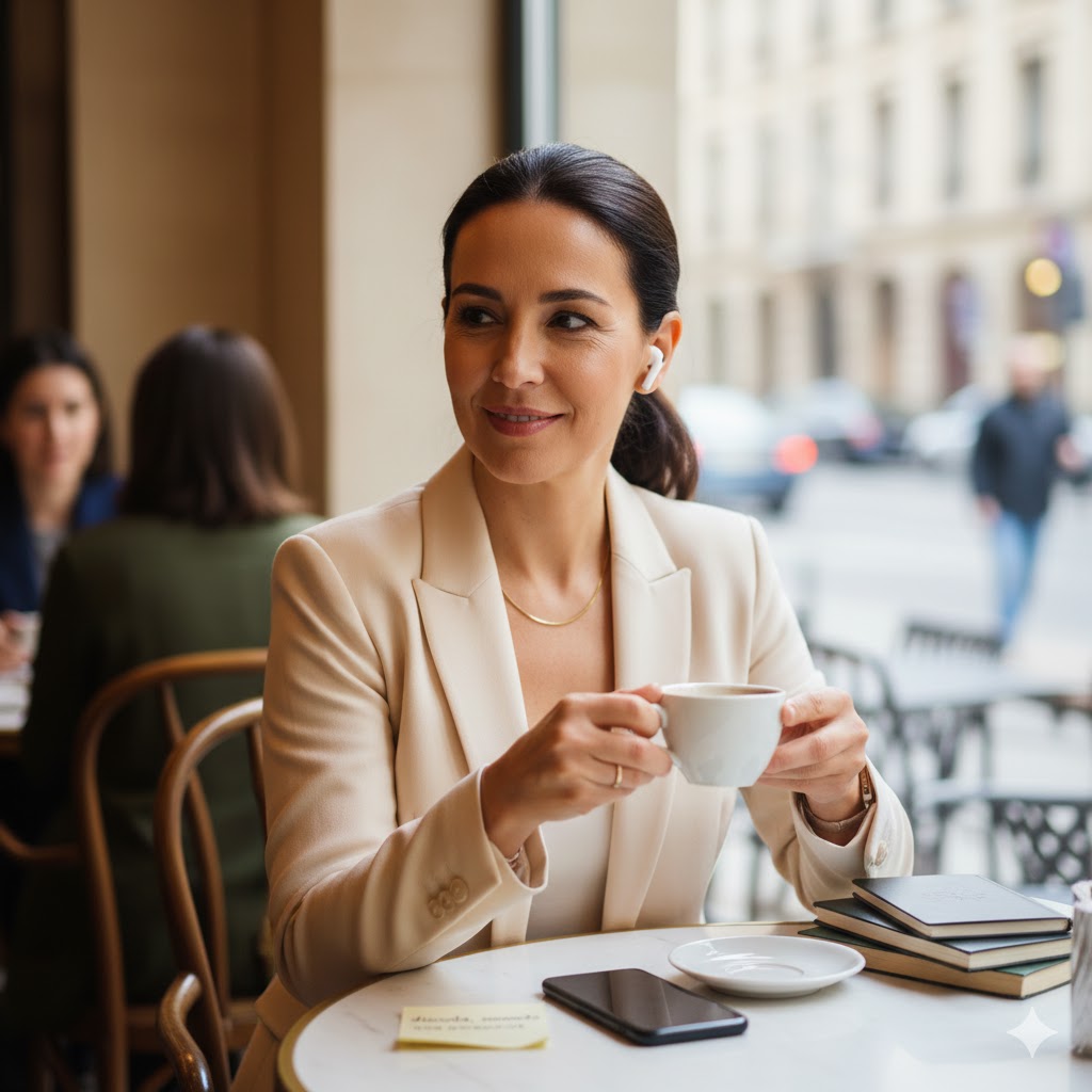Persona usando el móvil con responsabilidad y educación