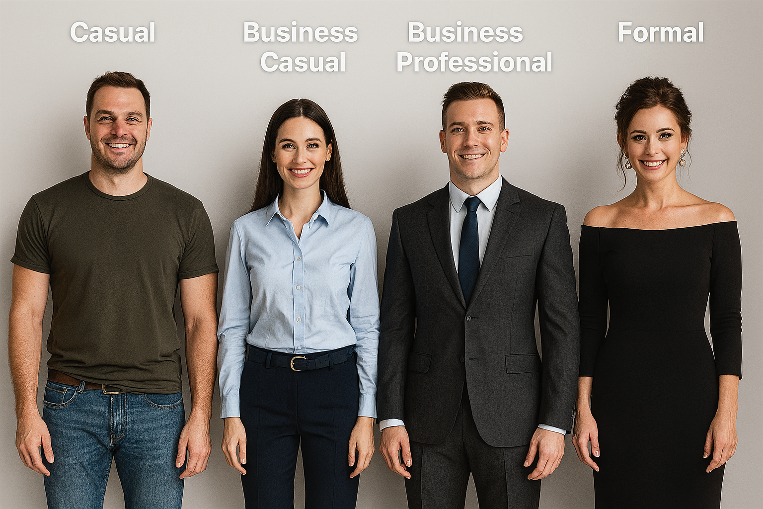 Diferentes estilos de vestimenta según el dress code